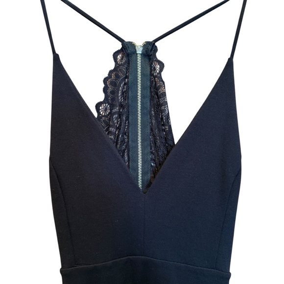 Windsor Hoco Black Lace Zip Back Spaghetti Strap Dress NWT - Picture 4 of 11